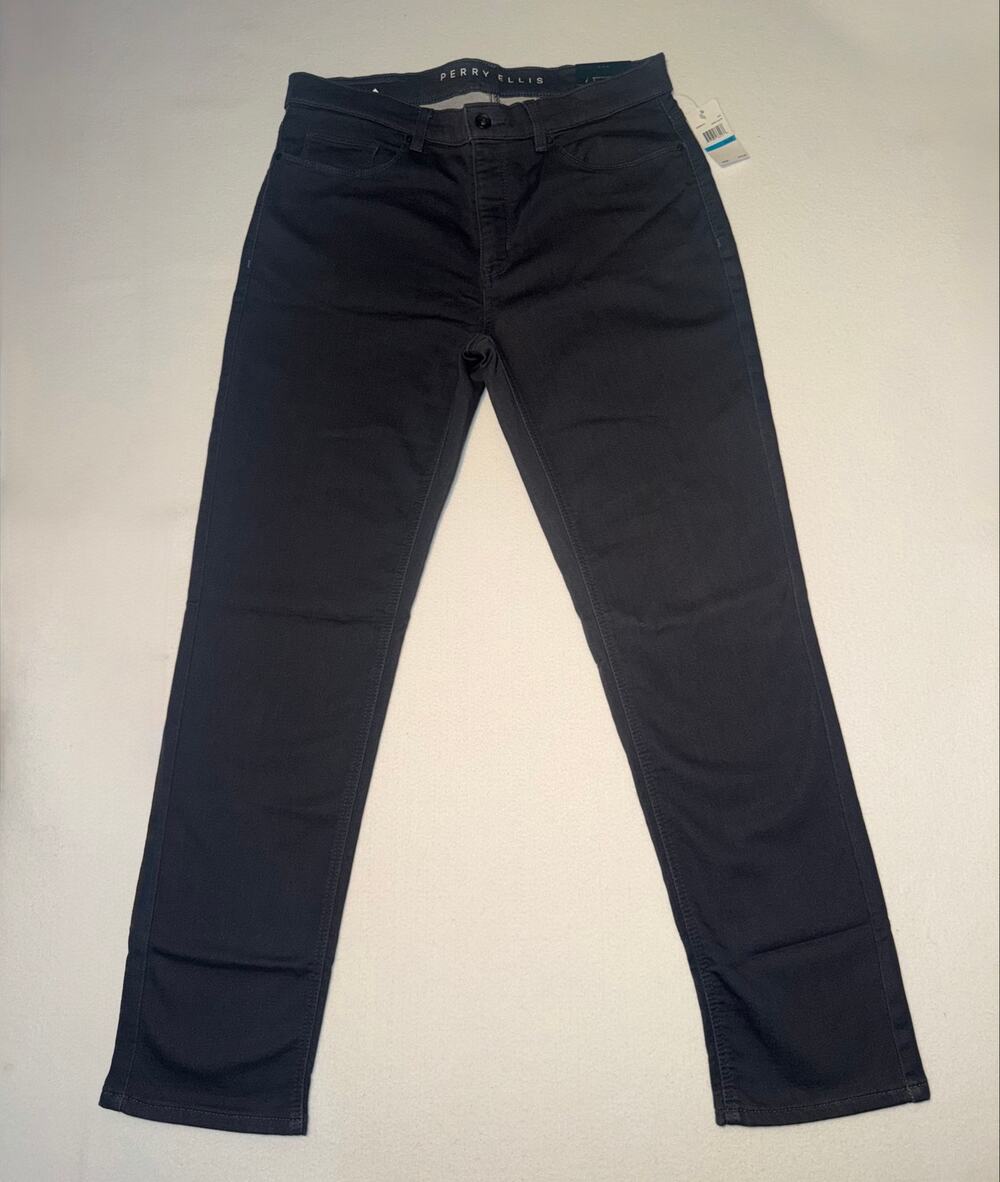 Perry Ellis men’s new dark slate slim fit stretch pants